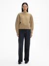 House Of Dagmar Curved Knit In Camel