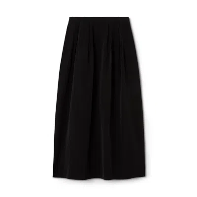 House Of Dagmar Curved Pleated Skirt In Black