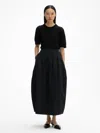 House Of Dagmar Curved Pleated Skirt In Black