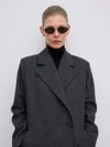 House Of Dagmar Db Pinstripe Coat In Gray