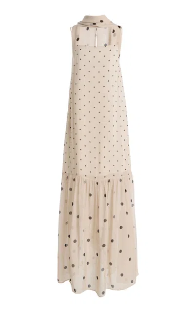House Of Dagmar Dot Slip Dress In Neutral