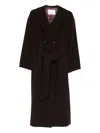 House Of Dagmar Double-breasted Belted Coat In Black