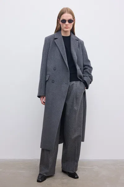 House Of Dagmar Double Breasted Coat In Blue