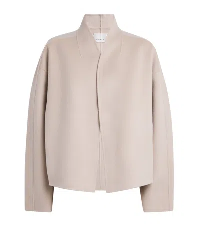 House Of Dagmar Double-wool Open Jacket In Beige