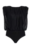 House Of Dagmar Draped Knit Top In Black