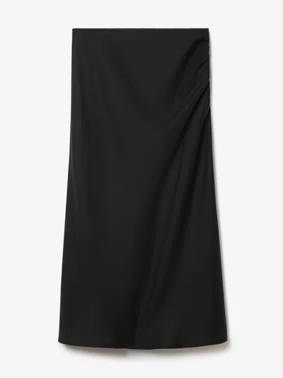 House Of Dagmar Draped Midi Skirt |  | Black | Size 40 | 56% Linen 44% Lyocell