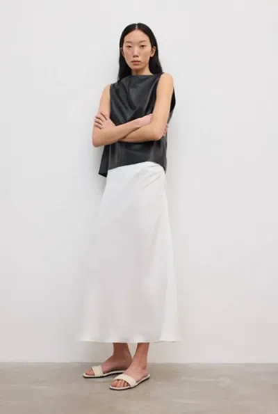 House Of Dagmar Draped Midi Skirt In White In Transparent