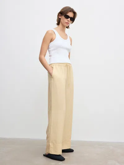 House Of Dagmar Drawstring Trousers In Desert Sand