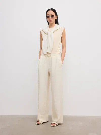 House Of Dagmar Drawstring Trousers |  | Off White | Size 36 | 89% Modal 11% Polyester