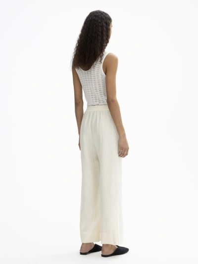 House Of Dagmar Drawstring Trousers In Vanilla White