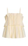 House Of Dagmar Exclusive Sculpted Cotton Top In Ivory