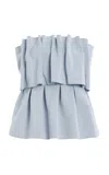House Of Dagmar Sculpted Strapless Top In Blue