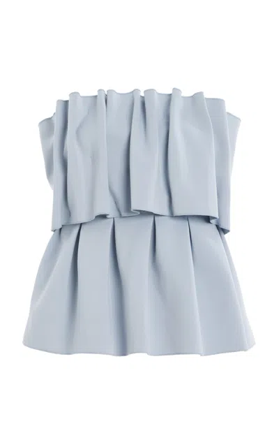 House Of Dagmar Sculpted Strapless Top In Blue