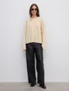 House Of Dagmar Faded Cable Knit In Yellow