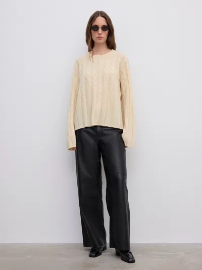House Of Dagmar Faded Cable Knit In Yellow