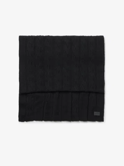 House Of Dagmar Faded Cable Scarf In Black