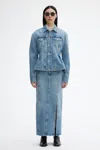House Of Dagmar Fitted Denim Jacket In Light Blue