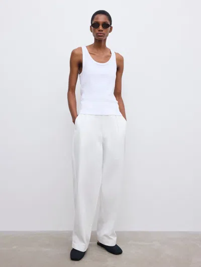 House Of Dagmar Fitted Rib Tank Top |  | White | Size Xl | 48% Cotton 48% Modal 4% Elastane