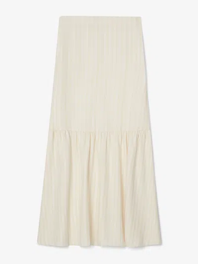 House Of Dagmar Fitted Striped Skirt In Vanilla Stripe