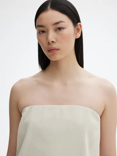 House Of Dagmar Flowy Tube Top In Pearl Grey