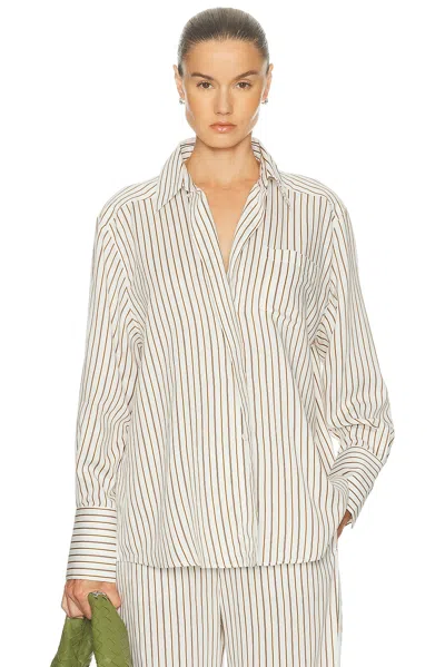 House Of Dagmar Fluid Stripe Shirt In White