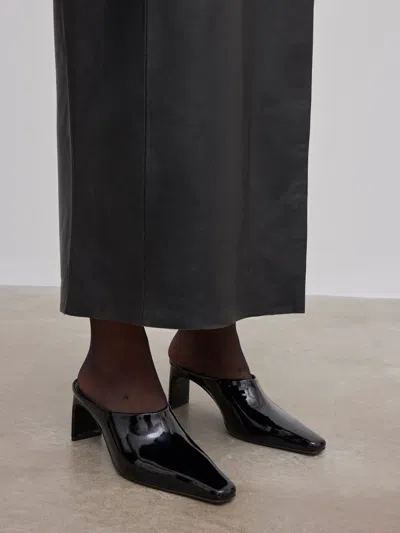 House Of Dagmar Heeled Mule Patent |  | Black | Size 38 | 100% Calf Leather