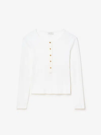 House Of Dagmar Henley Top |  | White | Size L | 48% Cotton 48% Modal 4% Elastane