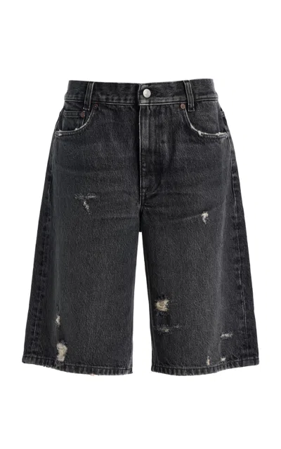 House Of Dagmar High-rise Denim Shorts In Black