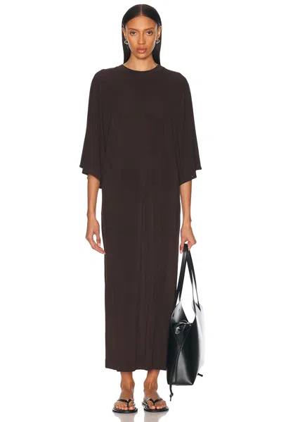 House Of Dagmar Jersey Kimono Dress In Chocolate Brown