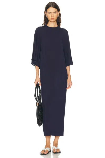House Of Dagmar Jersey Kimono Dress In Blue
