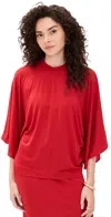 House Of Dagmar Jersey Kimono Top Red In Red