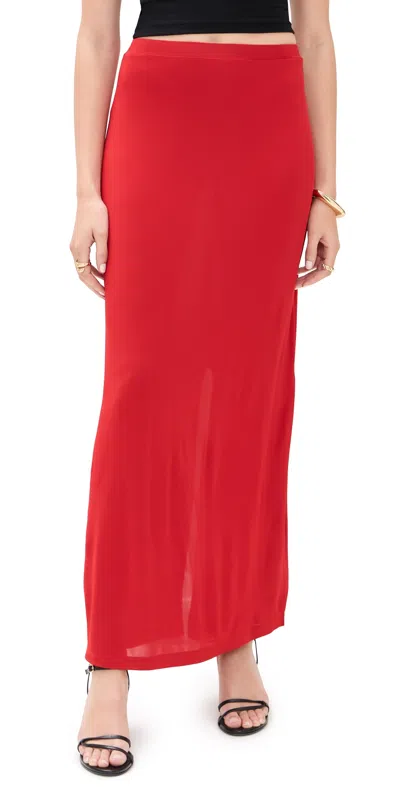 House Of Dagmar Jersey Maxi Skirt Red