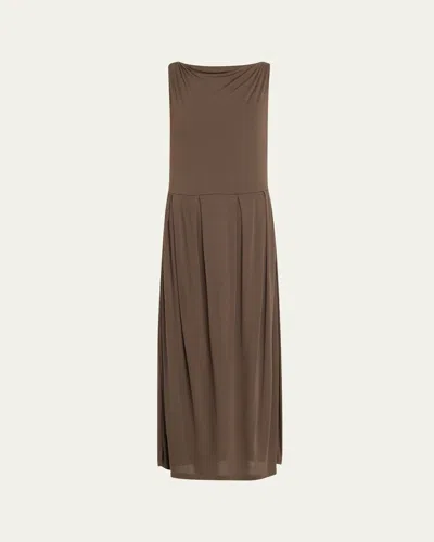 House Of Dagmar Knit Drop-waist Dress In Sepia