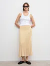 House Of Dagmar Knitted Flared Skirt In Desert Sand