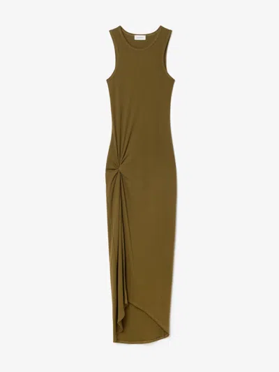 House Of Dagmar Knot Tank Dress |  | Dark Olive Green | Size Xxs | 48% Cotton  48% Modal 4% Elastane