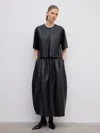 House Of Dagmar Leather T-shirt Top In Black