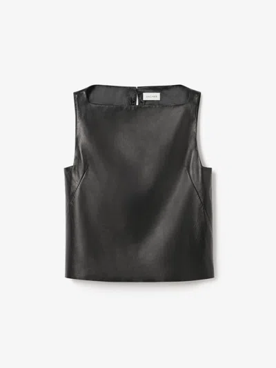House Of Dagmar Leather Top In Black