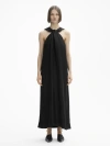 House Of Dagmar Linen Twist Dress In Black