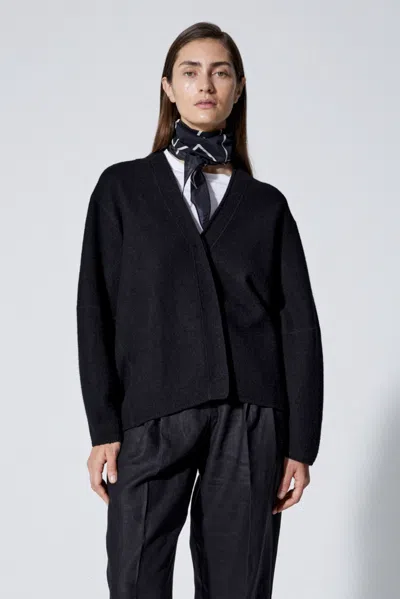 House Of Dagmar Bea Long Cardigan In Black