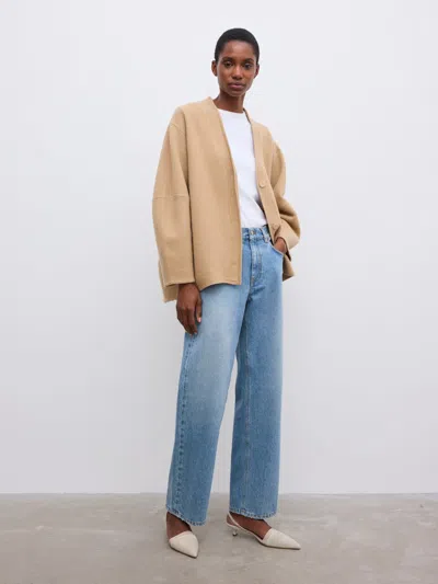 House Of Dagmar Long Wool Cardigan |  | Camel | Size S | 100% Merino Wool In Brown