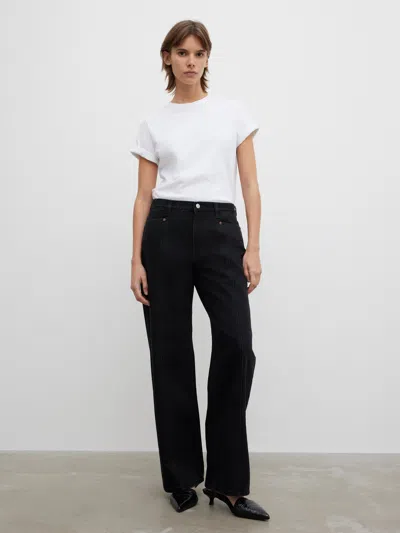 House Of Dagmar Loose Fit Denim In Washed Black