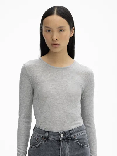House Of Dagmar Lyocell Long Sleeve In Grey Melange