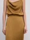 House Of Dagmar Maxi Fluid Skirt In Dull Gold