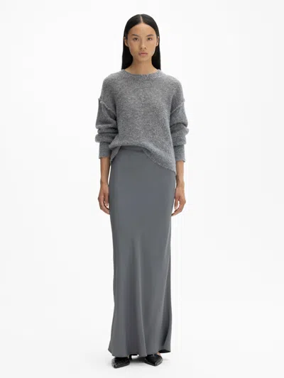 House Of Dagmar Maxi Skirt In Charcoal Grey
