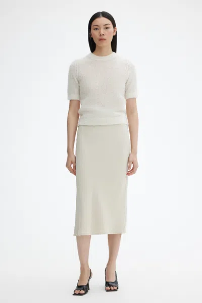 House Of Dagmar Midi Skirt In Pearl Grey