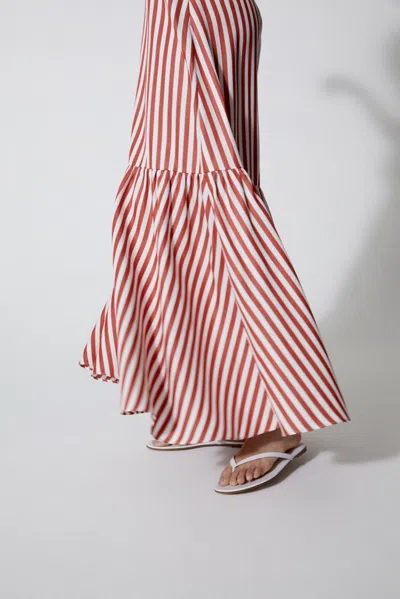 House Of Dagmar Minoo Stripe Skirt In Red Stripe