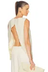 House Of Dagmar Open Back Boucle Top In White