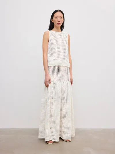 House Of Dagmar Open Knit Top |  | White | Size Xl | 100% Cotton In Neutral