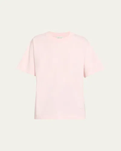 House Of Dagmar Oversized Crewneck Cotton Tee In Pink