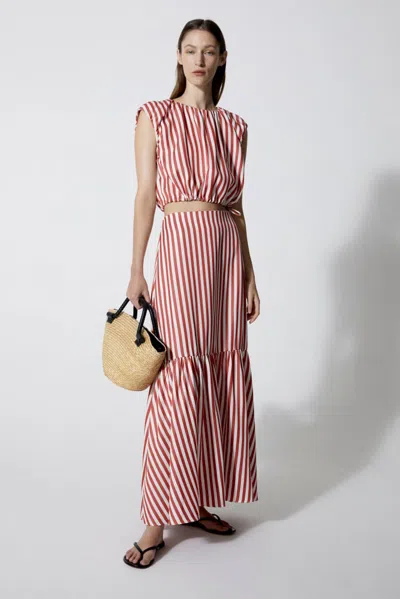 House Of Dagmar Patty Stripe Top In Red Stripe